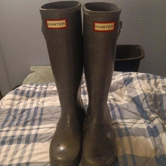 Hunter Gray Tall Rain Boots - Picture 1 of 3